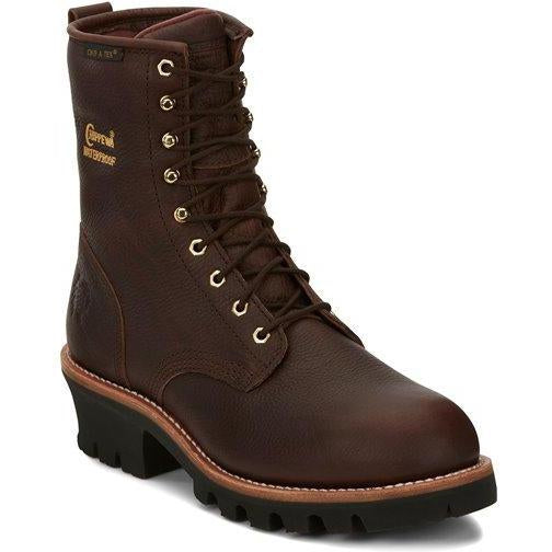 Chippewa Men's Paladin 8" Steel Toe Waterproof 400G Ins Logger Work Boot - 73060 8 / Medium / Brown - Overlook Boots