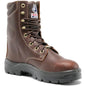 Steel Blue Men's Portland 8" Waterproof Steel Toe Lace Up Work Boot - Oak - 812955 7 / Medium / Brown - Overlook Boots