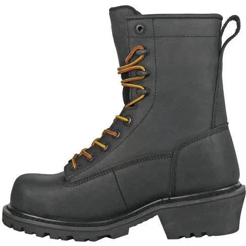 Hoss Men's Cross Cut 8" Composite Toe Waterproof Logger Work Boot - Black 80114  - Overlook Boots