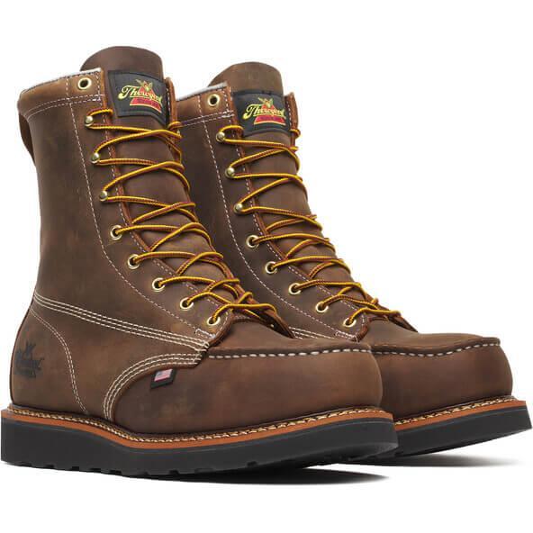 Thorogood Men's American Heritage 8" Steel Toe Wedge Work Boot - Brown - 804-4235 - Overlook Boots