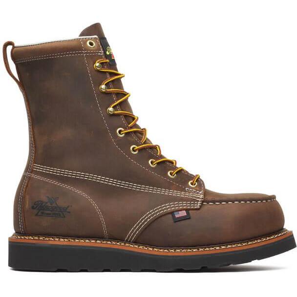 Thorogood Men's American Heritage 8" Steel Toe Wedge Work Boot - Brown - 804-4235 7 / Medium / Brown - Overlook Boots