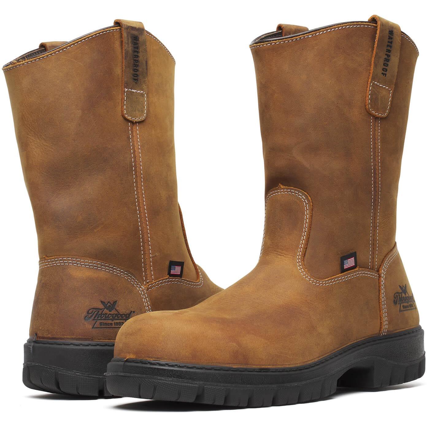 Thorogood Men's Genesis 11" Nano Toe Waterproof Wellington Work Boot - Chestnut - 804-4323 - Overlook Boots