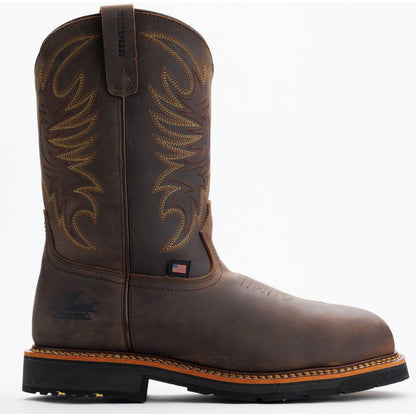 Thorogood Men's Western 11" Safety Toe Waterproof Slip Resistant Work Boot -Horse- 804-4337 7 / Wide / Brown - Overlook Boots