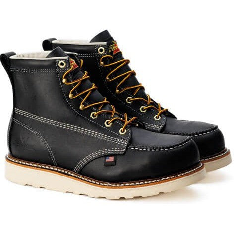 Thorogood Men's 6" Am Heritage 6" Wedge Work Boot - Black - 804-6201  - Overlook Boots