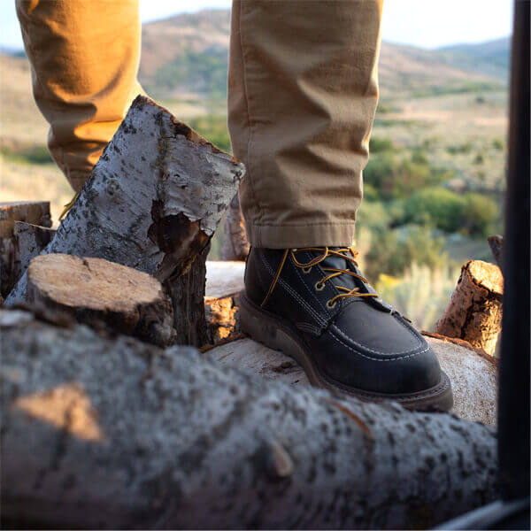 Thorogood Men's 6" Am Heritage 6" Wedge Work Boot - Black - 804-6201  - Overlook Boots