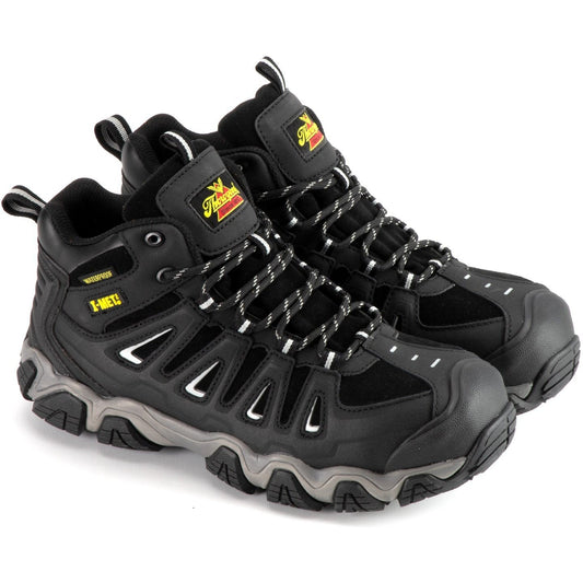 Thorogood Men's Crosstrex Metguard Mid Safety Toe Waterproof Work Boot - 804-6490 8 / Medium / Black - Overlook Boots