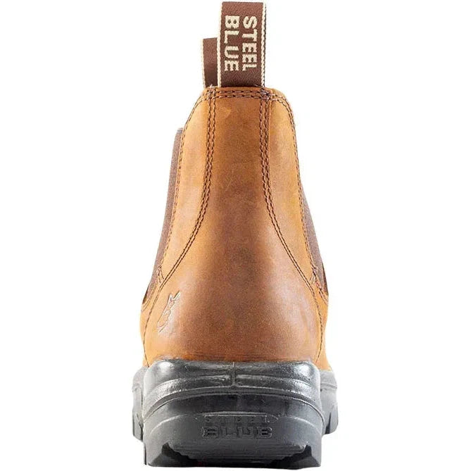 Steel Blue Men's Hobart 6" Soft Toe Waterproof Ankle Work Boot -Brown- 810901 - Overlook Boots