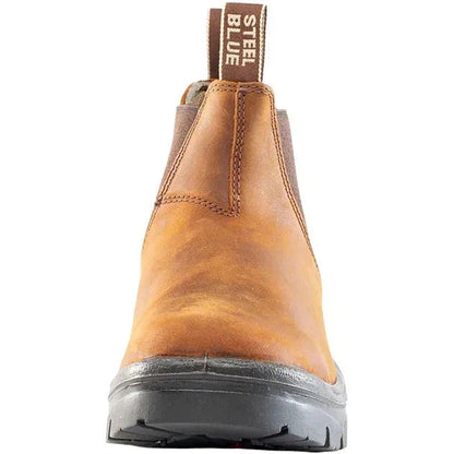 Steel Blue Men's Hobart 6" Soft Toe Waterproof Ankle Work Boot -Brown- 810901 - Overlook Boots