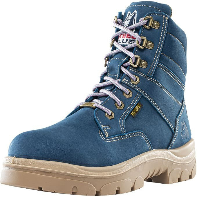Steel Blue Women's Cross 6" Steel Toe Waterproof Side Zipper Work Boot -Blue- 812861 - Overlook Boots