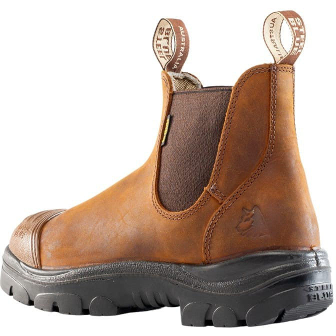 Steel Blue Men's Hobart Scuff Steel Toe Slip Resistant Work Boot -Brown- 812967 - Overlook Boots