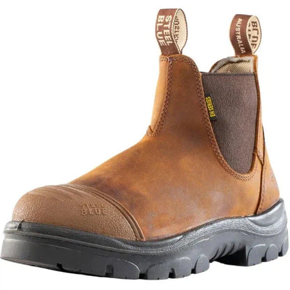 Steel Blue Men's Hobart Scuff Steel Toe Slip Resistant Work Boot -Brown- 812967 - Overlook Boots