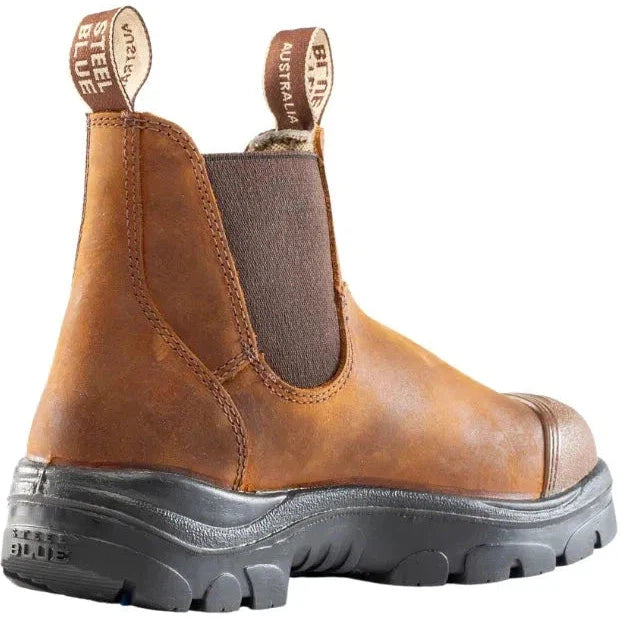 Steel Blue Men's Hobart Scuff Steel Toe Slip Resistant Work Boot -Brown- 812967 - Overlook Boots