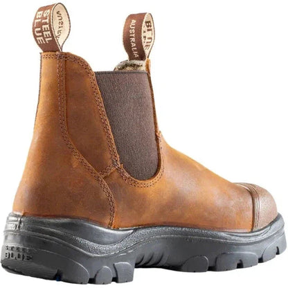 Steel Blue Men's Hobart Scuff Steel Toe Slip Resistant Work Boot -Brown- 812967 - Overlook Boots