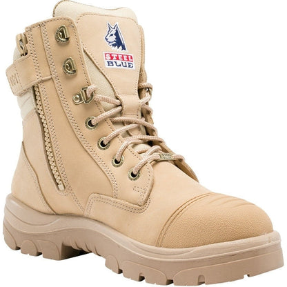Steel Blue Men's Southern Cross 6" Side Zipper Waterproof Steel Toe Work Boot - Sand - 812961 7 / Medium / Sand - Overlook Boots