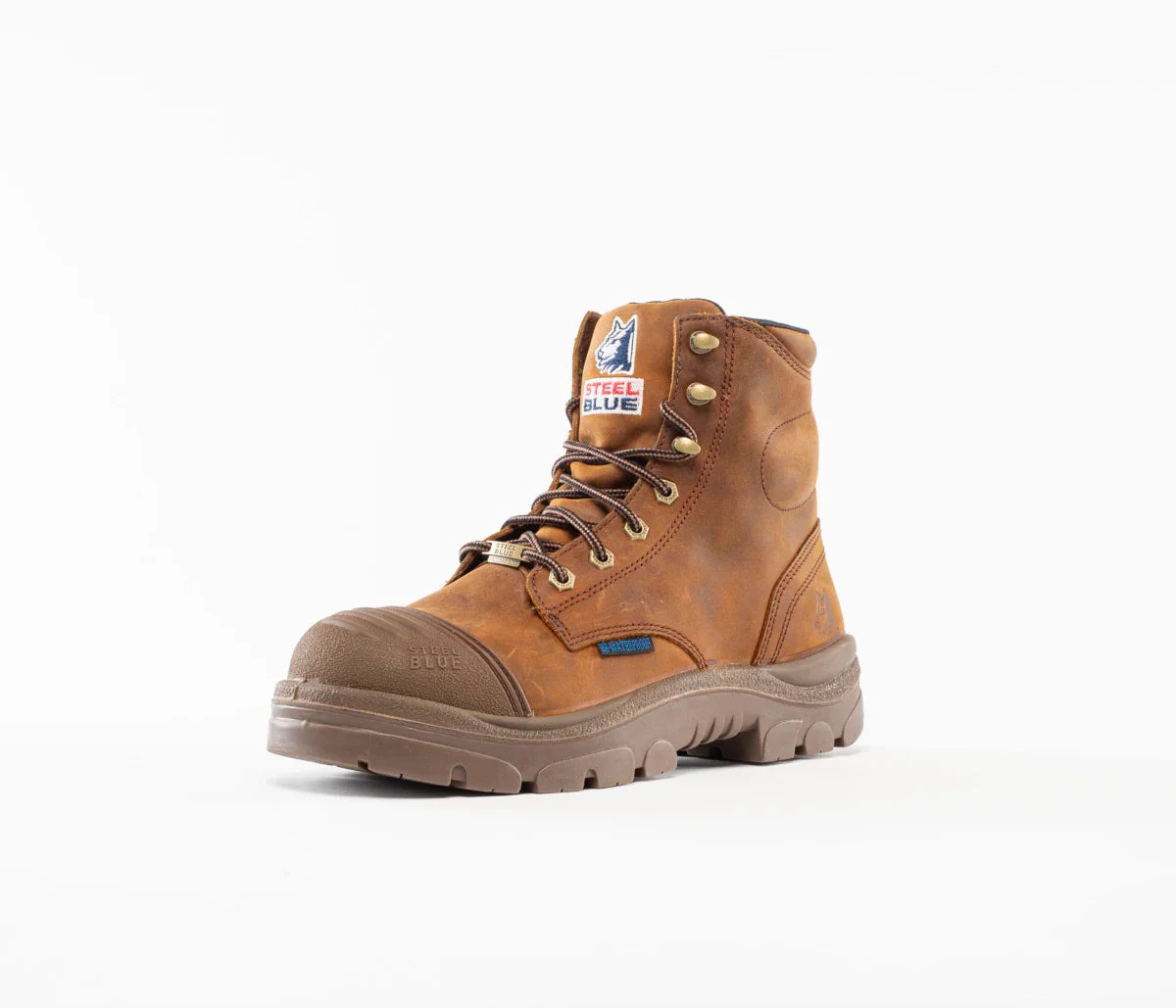 Steel Blue Men's Argyle Scuff 6" Steel Toe WP Work Boot- Brown- 812962 - Overlook Boots