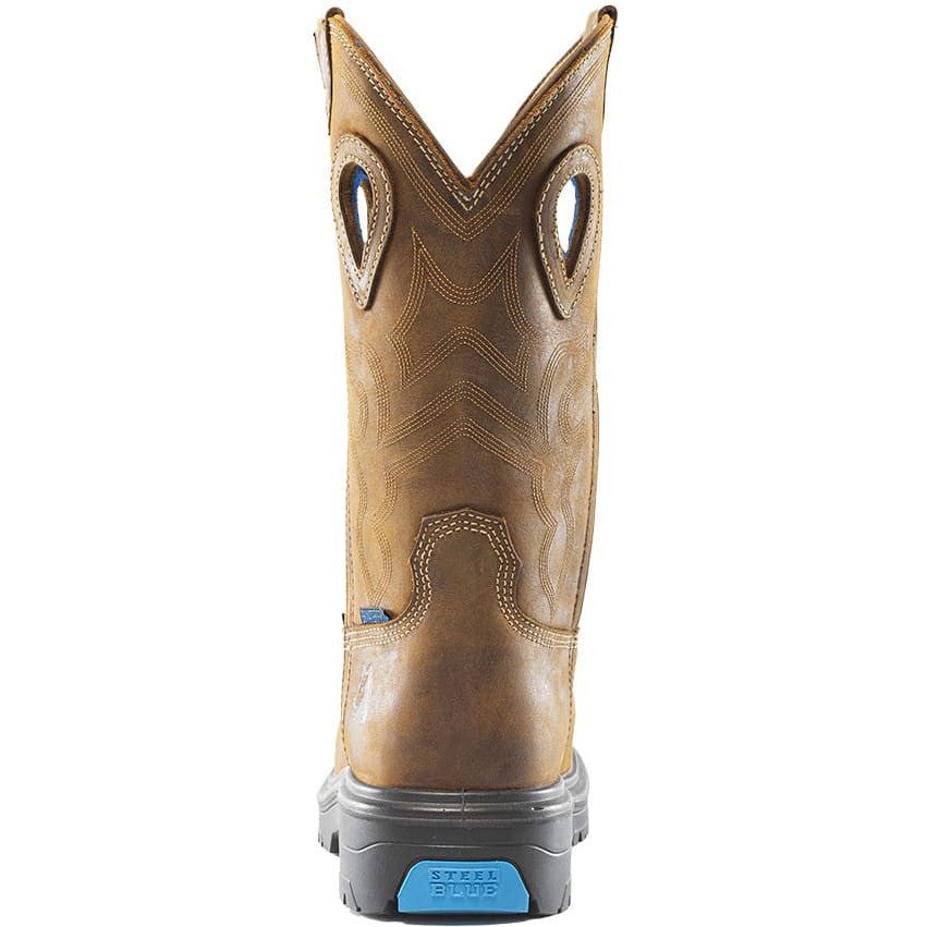 Steel Blue Men's Heeler Met Steel Toe Waterproof Western Work Boot -Brown- 813904 - Overlook Boots