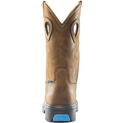 Steel Blue Men's Heeler Met Steel Toe Waterproof Western Work Boot -Brown- 813904 - Overlook Boots