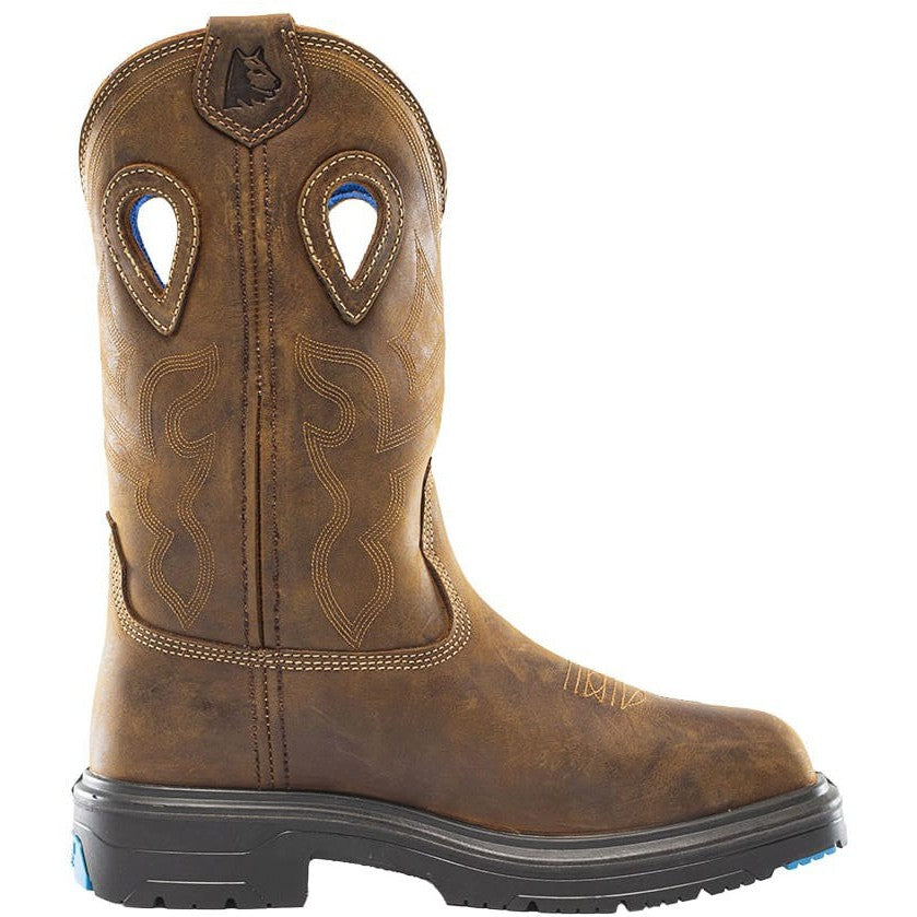 Steel Blue Men's Heeler Met Steel Toe Waterproof Western Work Boot -Brown- 813904 - Overlook Boots