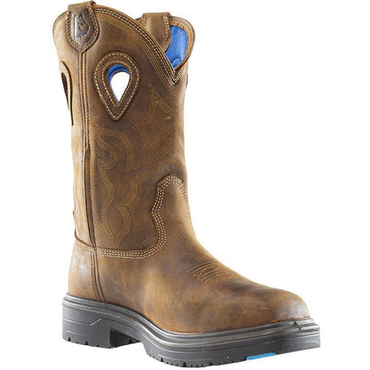 Steel Blue Men's Heeler Met Steel Toe Waterproof Western Work Boot -Brown- 813904 7 / Medium / Brown - Overlook Boots