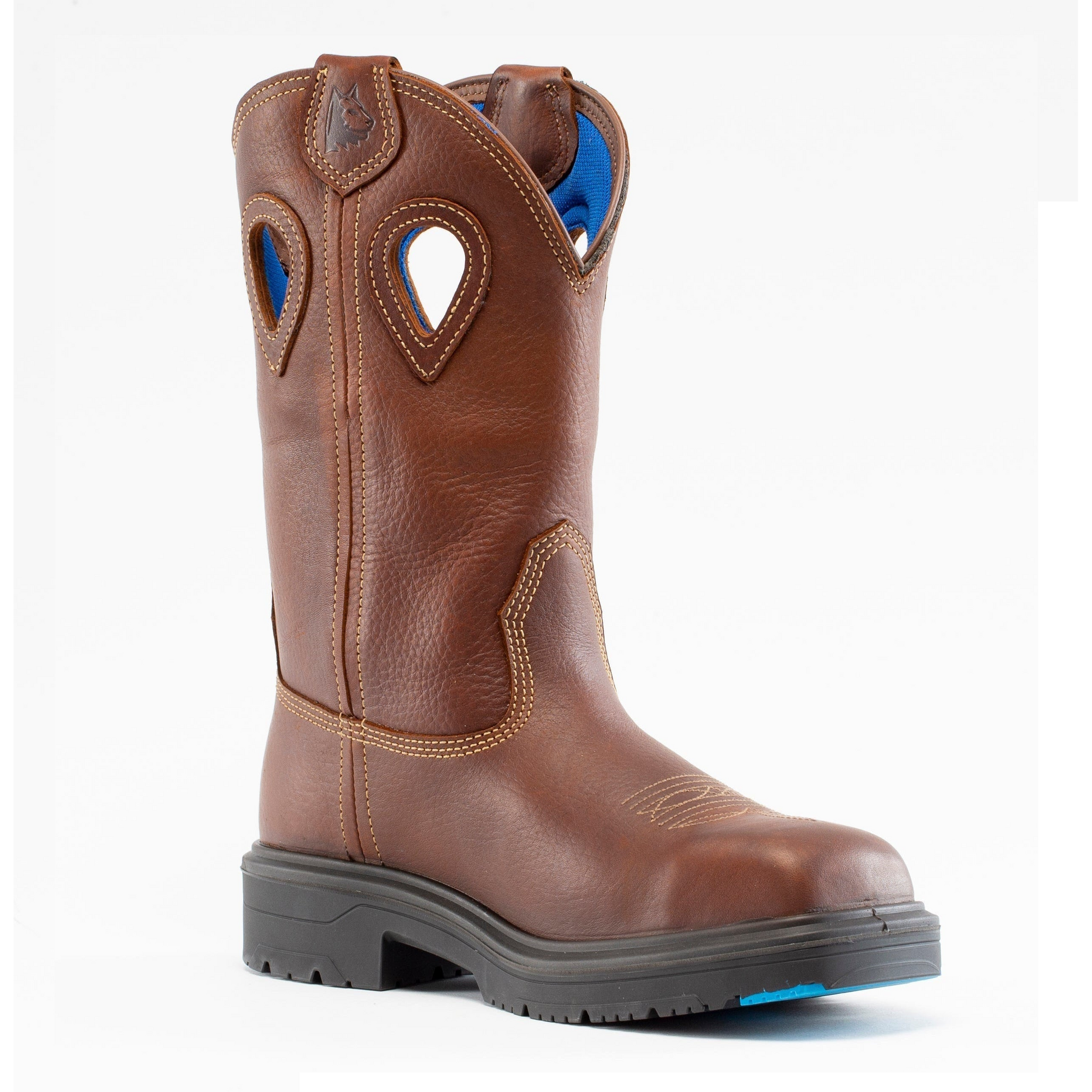 Steel Blue Men's Blue Heeler Steel Toe Waterproof Western Work Boot - Brown - 813945 7 / Medium / Brown - Overlook Boots