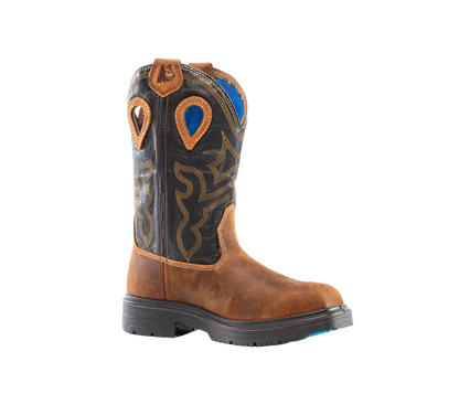 Steel Blue Men's Blue Heeler Steel Toe WP Western Work Boot- Black- 813945 - Overlook Boots