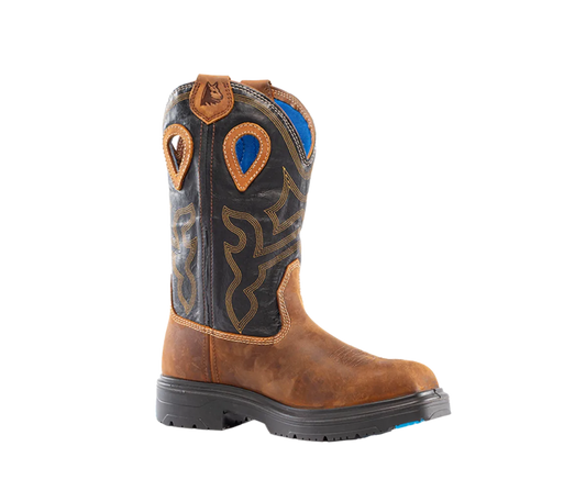 Steel Blue Men's Blue Heeler Square Toe WP Western Work Boot- Brown- 813945 7 / Medium / Brown - Overlook Boots