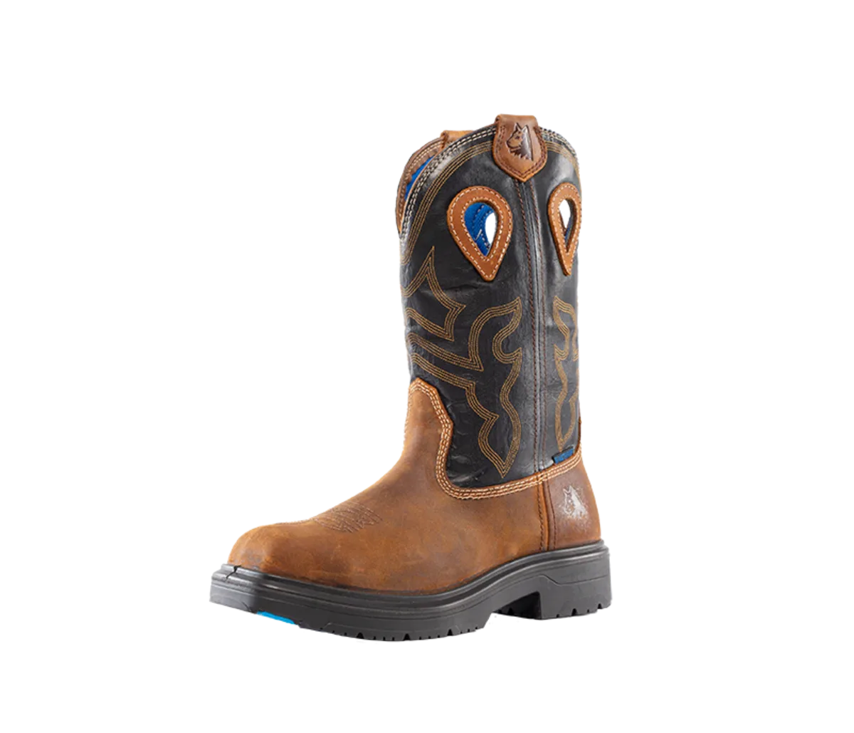 Steel Blue Men's Blue Heeler Steel Toe WP Western Work Boot- Black- 813945 - Overlook Boots