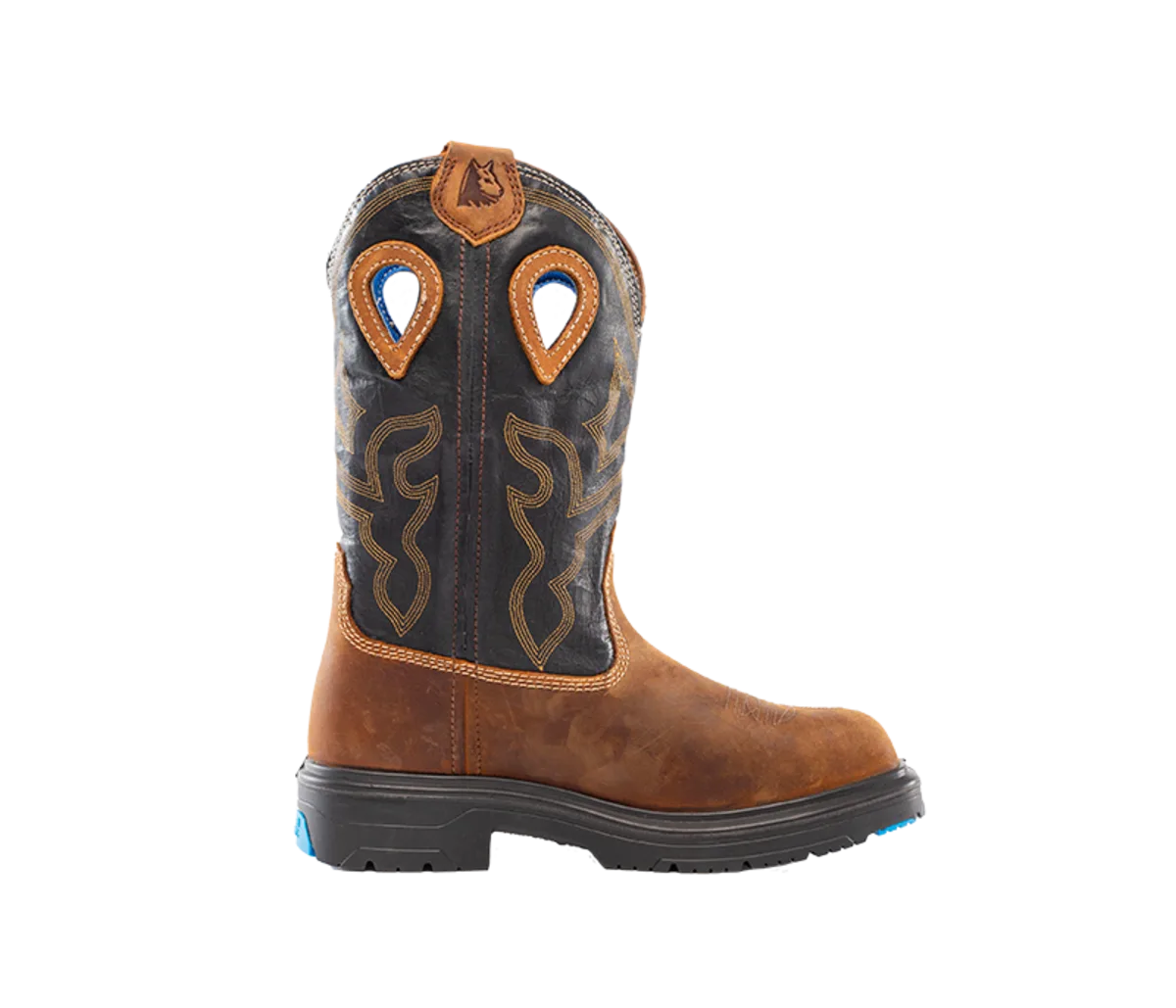 Steel Blue Men's Blue Heeler Steel Toe WP Western Work Boot- Black- 813945 - Overlook Boots
