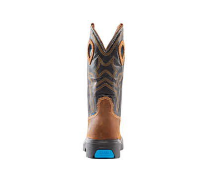 Steel Blue Men's Blue Heeler Square Toe WP Western Work Boot- Brown- 813945 - Overlook Boots