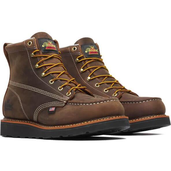 Thorogood Men's American Heritage 6" Moc Toe Wedge Work Boot - Brown - 814-4135 - Overlook Boots