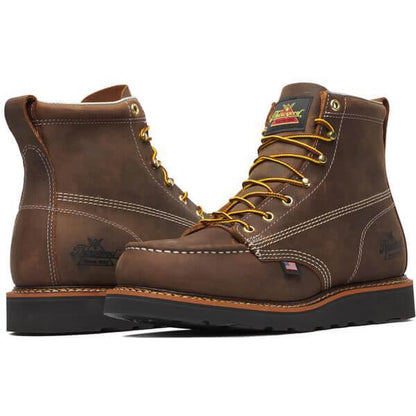 Thorogood Men's American Heritage 6" Moc Toe Wedge Work Boot - Brown - 814-4135 - Overlook Boots