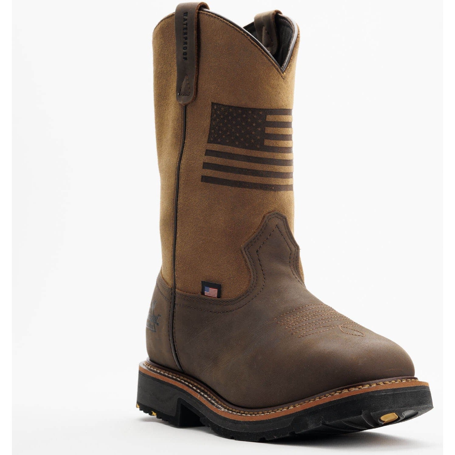 Thorogood Men's Western 11" Square Toe Waterproof Slip Resistant Work Boot -Tan- 814-4338 - Overlook Boots