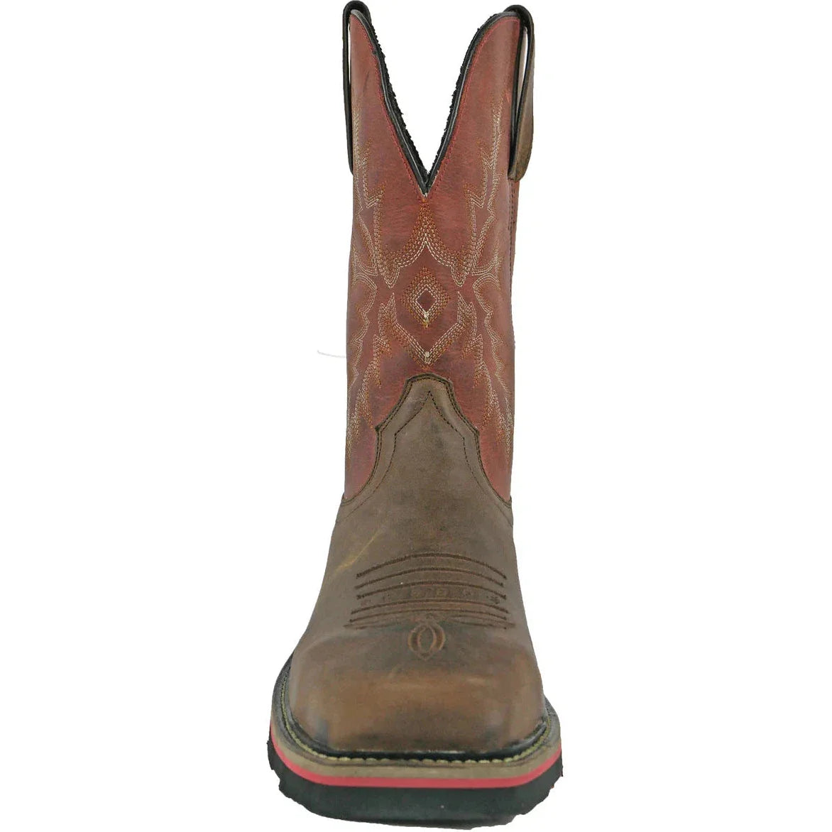 Hoss Men's Landon Cognac 11" Steel Toe Western Work Boot - Cognac/Red 92045 - Overlook Boots