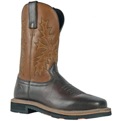 Hoss Men's Landon 11" Soft Toe Western Work Boot - Brown 92046 7 / Medium / Brown - Overlook Boots