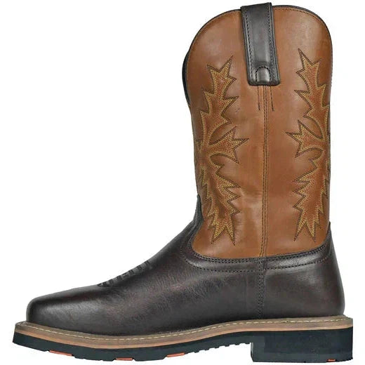 Hoss Men's Landon 11" Soft Toe Western Work Boot - Brown 92046  - Overlook Boots