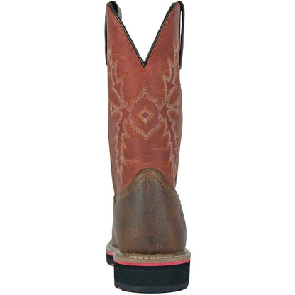 Hoss Men's Landon Cognac 11" Soft Toe Western Work Boot - Cognac/Red 92048 - Overlook Boots