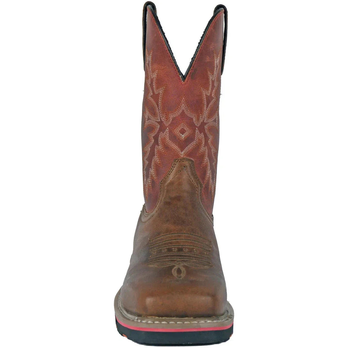 Hoss Men's Landon Cognac 11" Soft Toe Western Work Boot - Cognac/Red 92048 - Overlook Boots