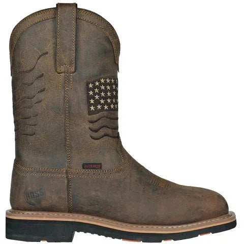 Hoss Men's Rushmore Composite Toe Waterproof Puncture Resistant Western Work Boot- Brown- 92065 - Overlook Boots