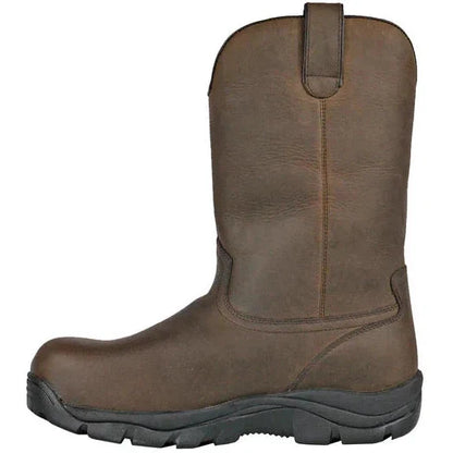 Hoss Men's Wildfire Puncture Resistant Wellington Work Boot- Brown- 94010  - Overlook Boots