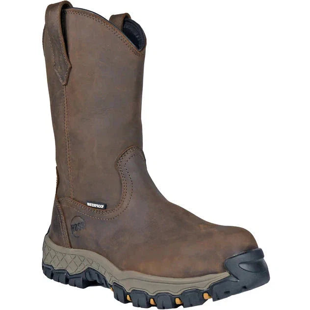 Hoss Men's Recon 11" Composite Toe Waterproof Wellington Work Boot- Brown- 94011 7 / Medium / Brown - Overlook Boots
