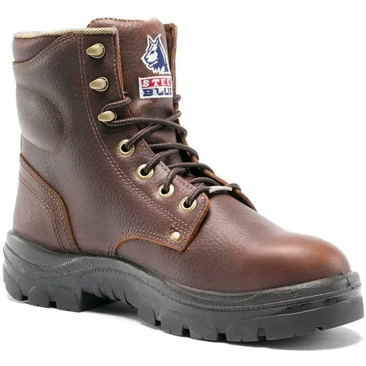 Steel Blue Men's Argyle 6" Waterproof Soft Toe Waterproof Work Boot - Oak - 810952 7 / Medium / Brown - Overlook Boots