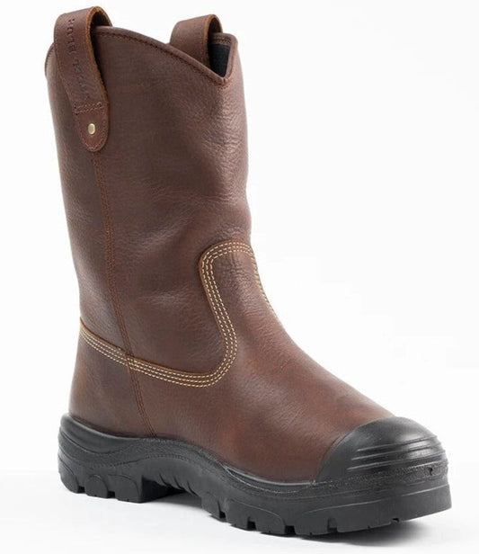 Steel Blue Men's Heeler Metguard Bump 10" Waterproof Steel Toe Work Boot - Oak - 862905 6 / Medium / Brown - Overlook Boots