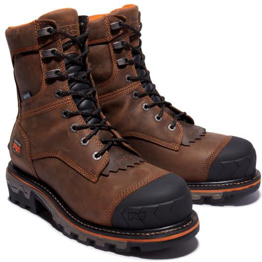 Timberland Pro Men's Boondock Heavy Duty Composite Toe Waterproof 400G Logger Work Boot - TB1A28SB214 7 / Medium / Brown - Overlook Boots