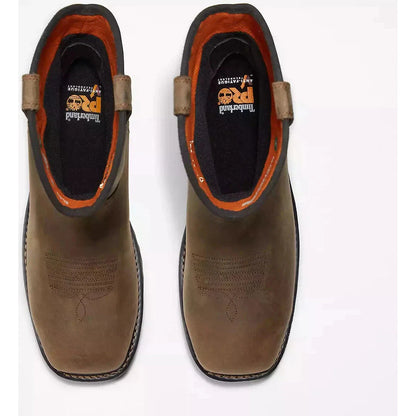 Timberland Pro Men's True Grit Pull On Composite Toe Waterproof Work Boot- Brown- TB1A437Y214 - Overlook Boots