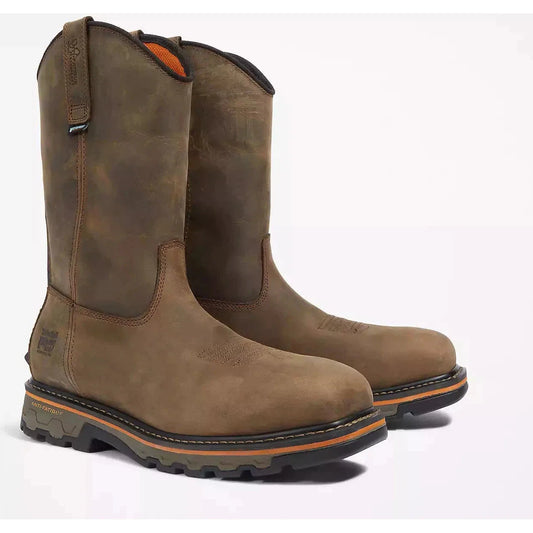 Timberland Pro Men's True Grit Pull On Composite Toe Waterproof Work Boot- Brown- TB1A437Y214 - Overlook Boots