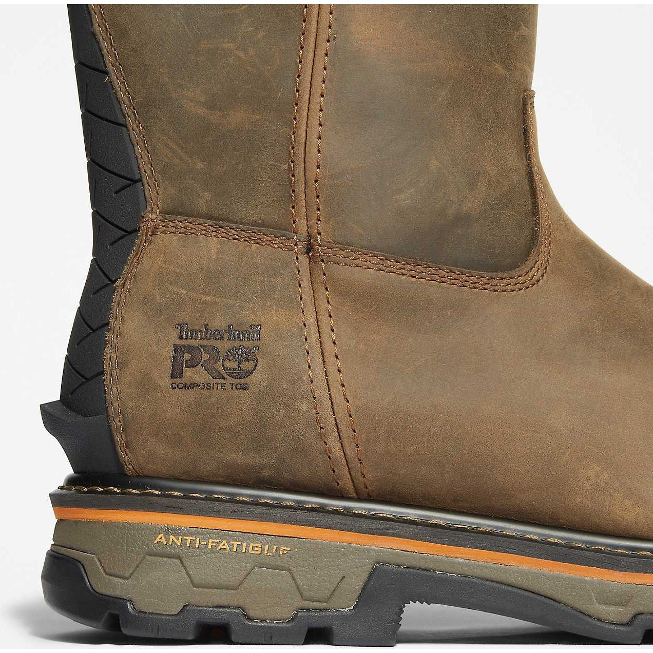 Timberland Pro Men's True Grit Pull On Composite Toe Waterproof Work Boot- Brown- TB1A437Y214 - Overlook Boots