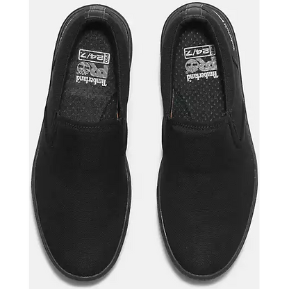 Timberland Pro Men's Burbank Soft Toe Slip On Work Shoe -Black- TB0A619Y001 - Overlook Boots