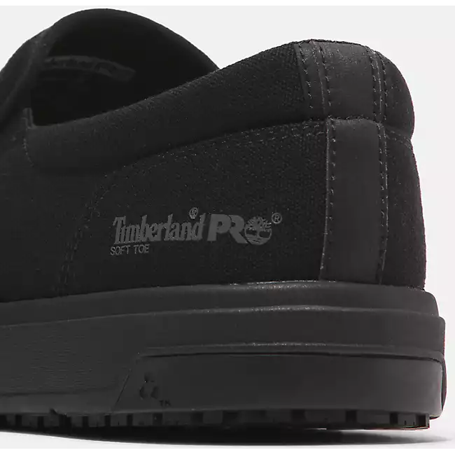 Timberland Pro Men's Burbank Soft Toe Slip On Work Shoe -Black- TB0A619Y001 - Overlook Boots