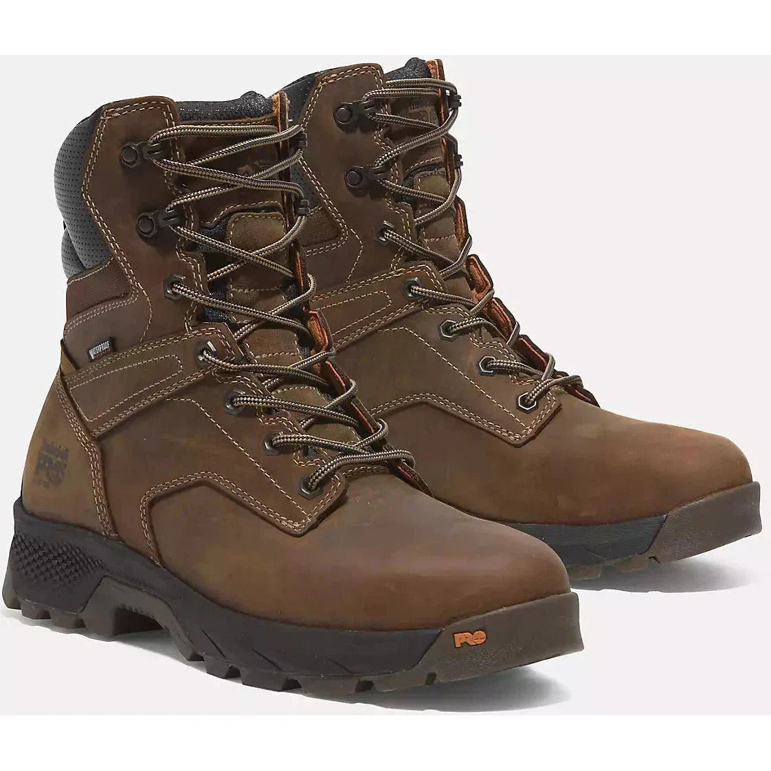 Timberland Pro Men's Titan Evolution 8" Plain Toe Waterproof Work Boot -Brown- TB0A66QQEM4 - Overlook Boots