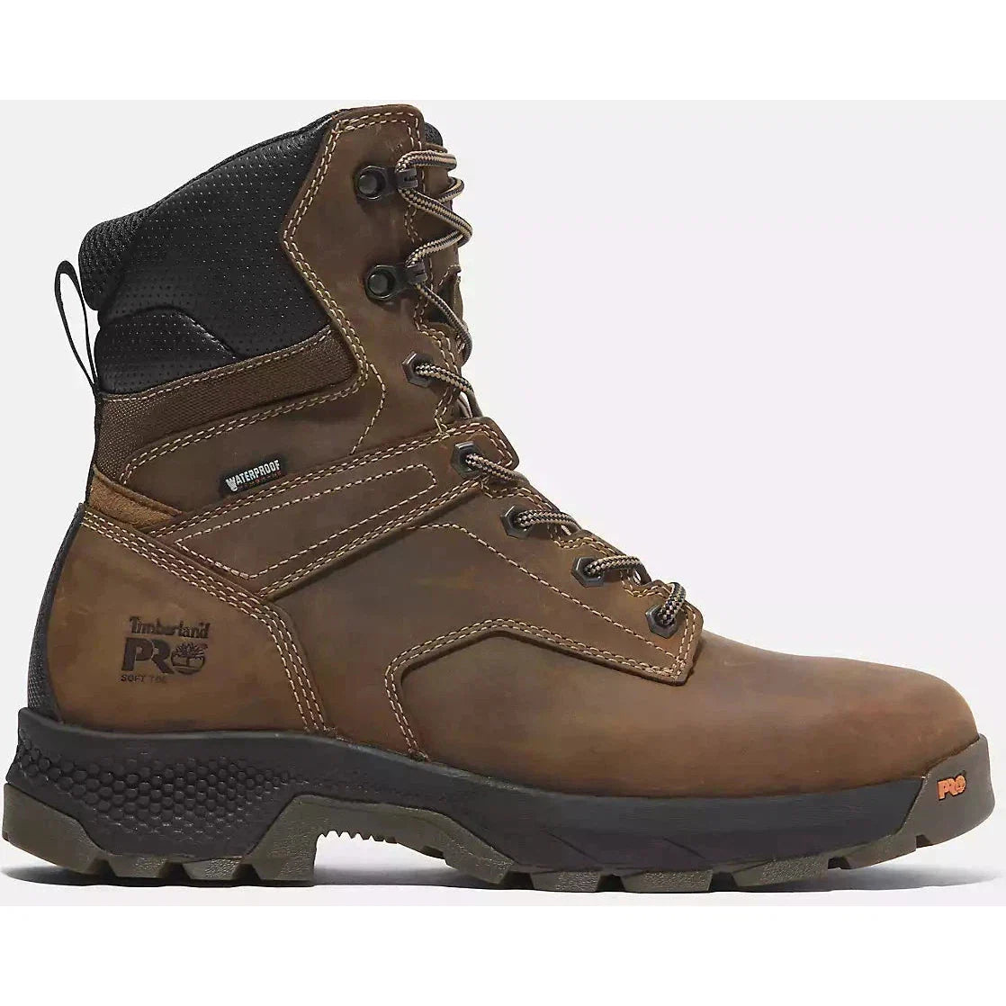 Timberland Pro Men's Titan Evolution 8" Plain Toe Waterproof Work Boot -Brown- TB0A66QQEM4 7 / Medium / Brown - Overlook Boots